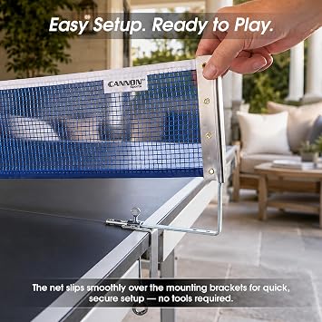 Cannon Sports Table Tennis Net & Post Set, Adjustable Steel Clamp