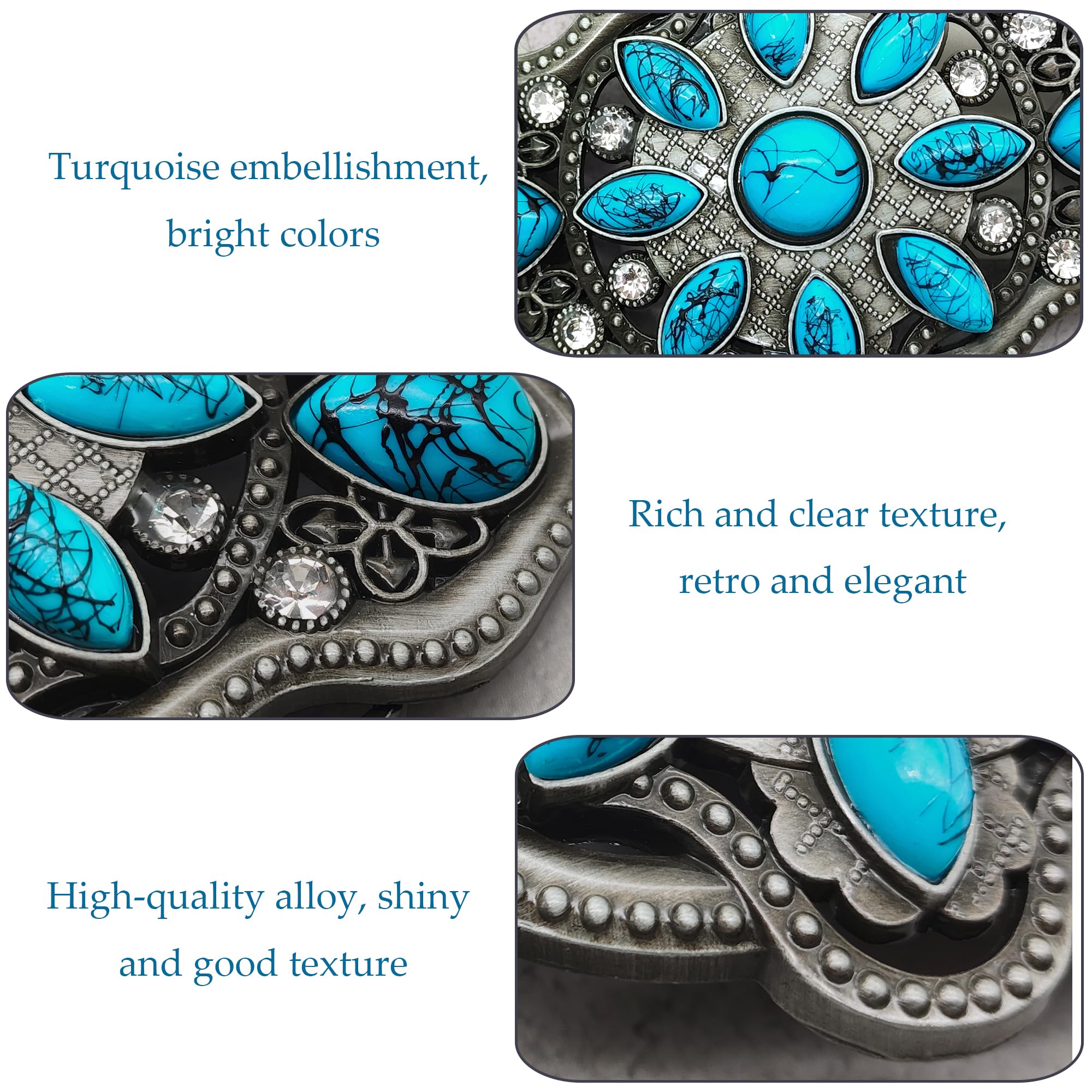 Western Buckle Türkis Böhmische Gürtelschnalle Stein Gürtelschnalle Türkis Gürtelschnalle Vintage Indische Elemente Gürtelschnalle Wechsel für 38mm Gürtel, Damen und Herren