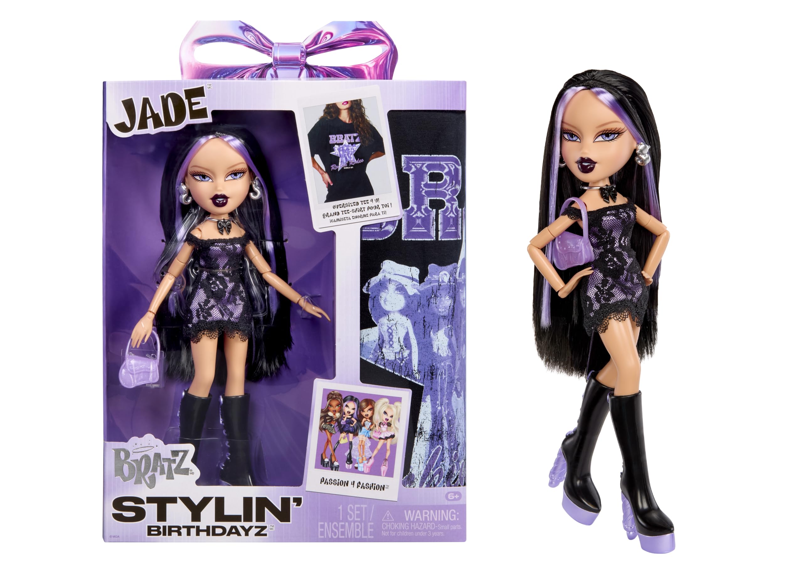 Bratz Stylin’ Birthdayz Fashion Doll - Jade with Adult Unisex XL T-Shirt