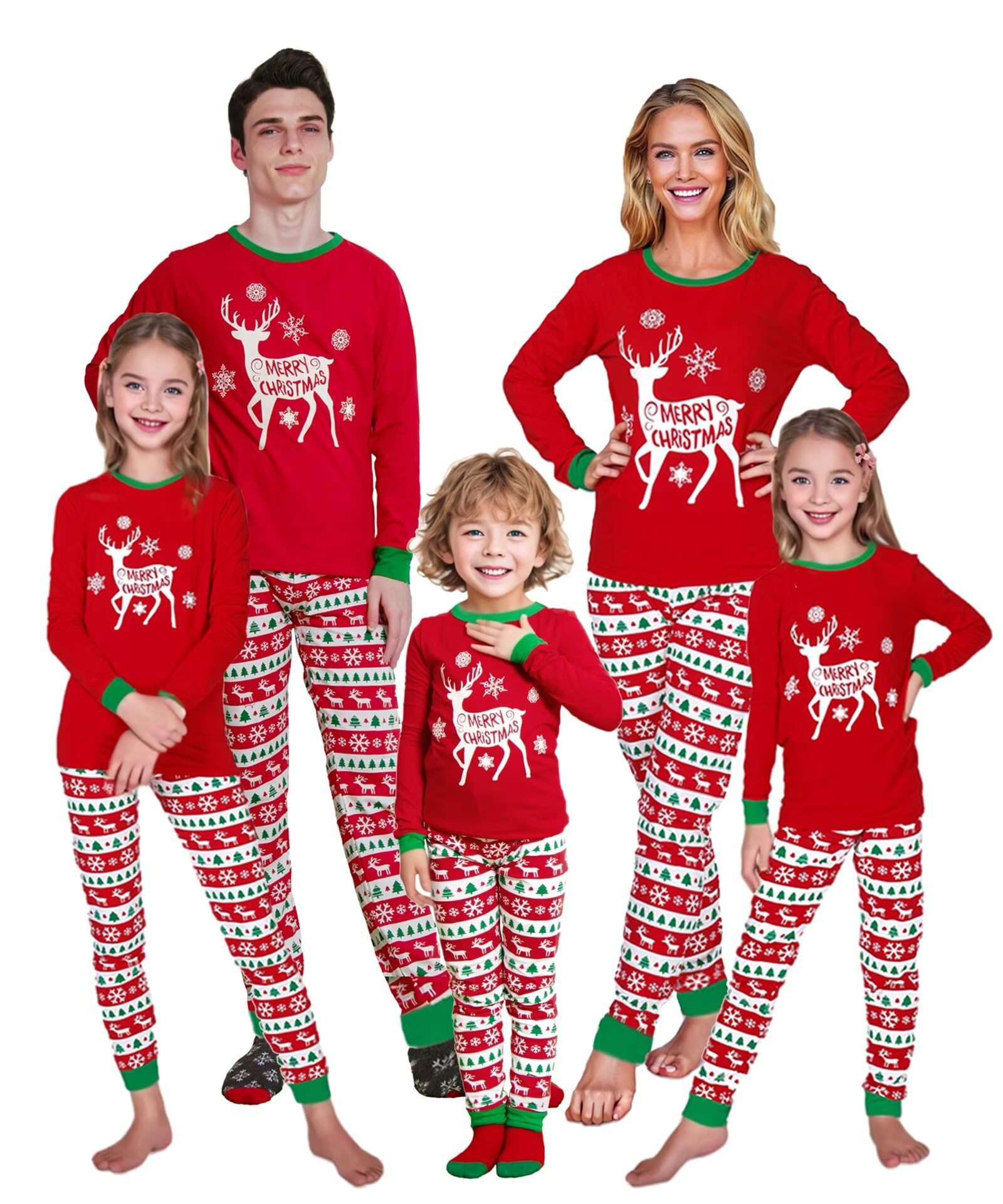 Matching Family Pajamas Christmas Sleepwear Cotton Holiday Pjs