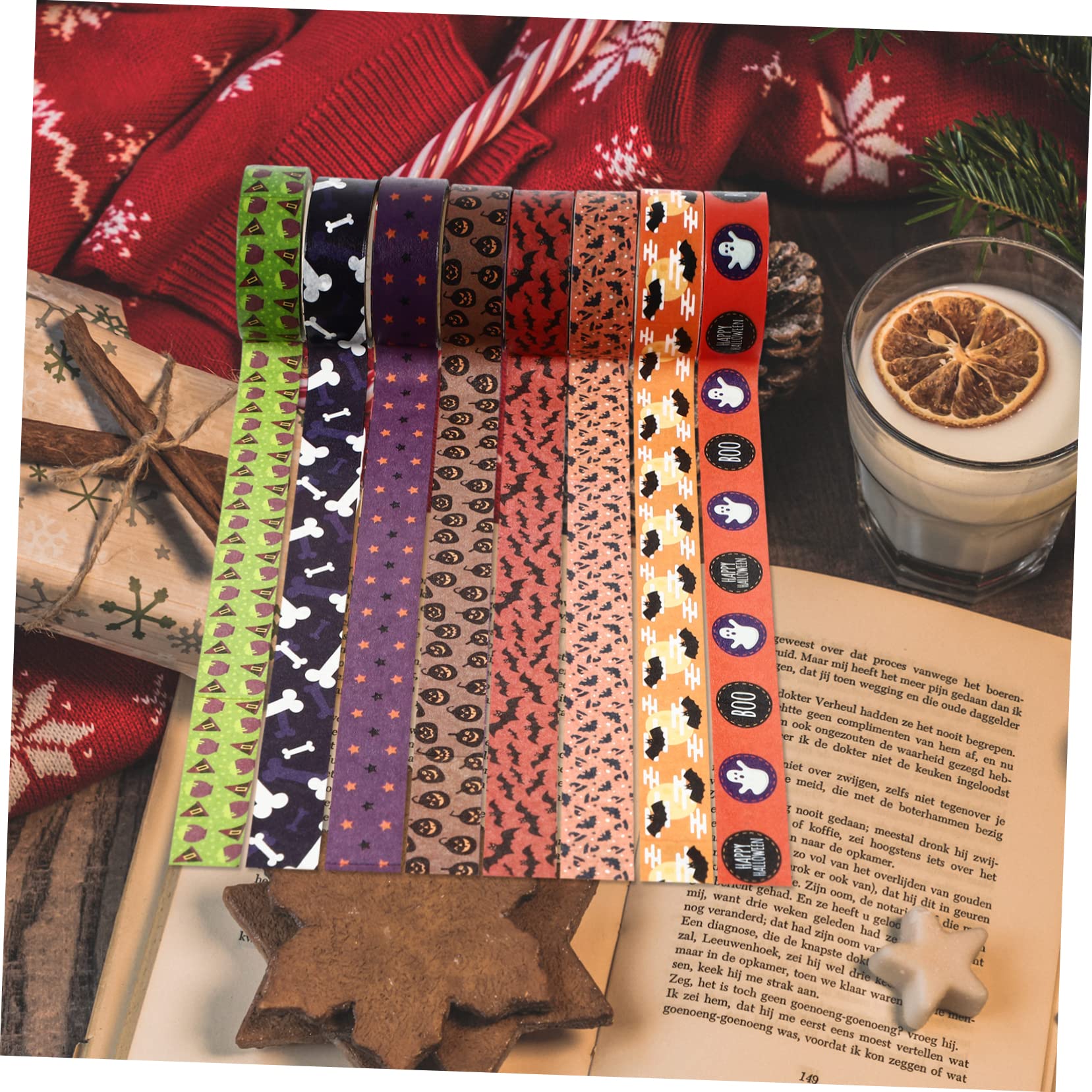 NUOBESTY 48rollos Washi Tape Decorativas De Halloween Para Manualidades y Estilo Aleatorio Cintas Adhesivas Para Estudiantes y Fiestas