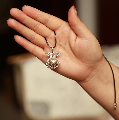 Miniatura 2 de Difusor de aceite esencial para aromaterapia, collar de piedra de lava para colgantes para mujeres (emplumado)