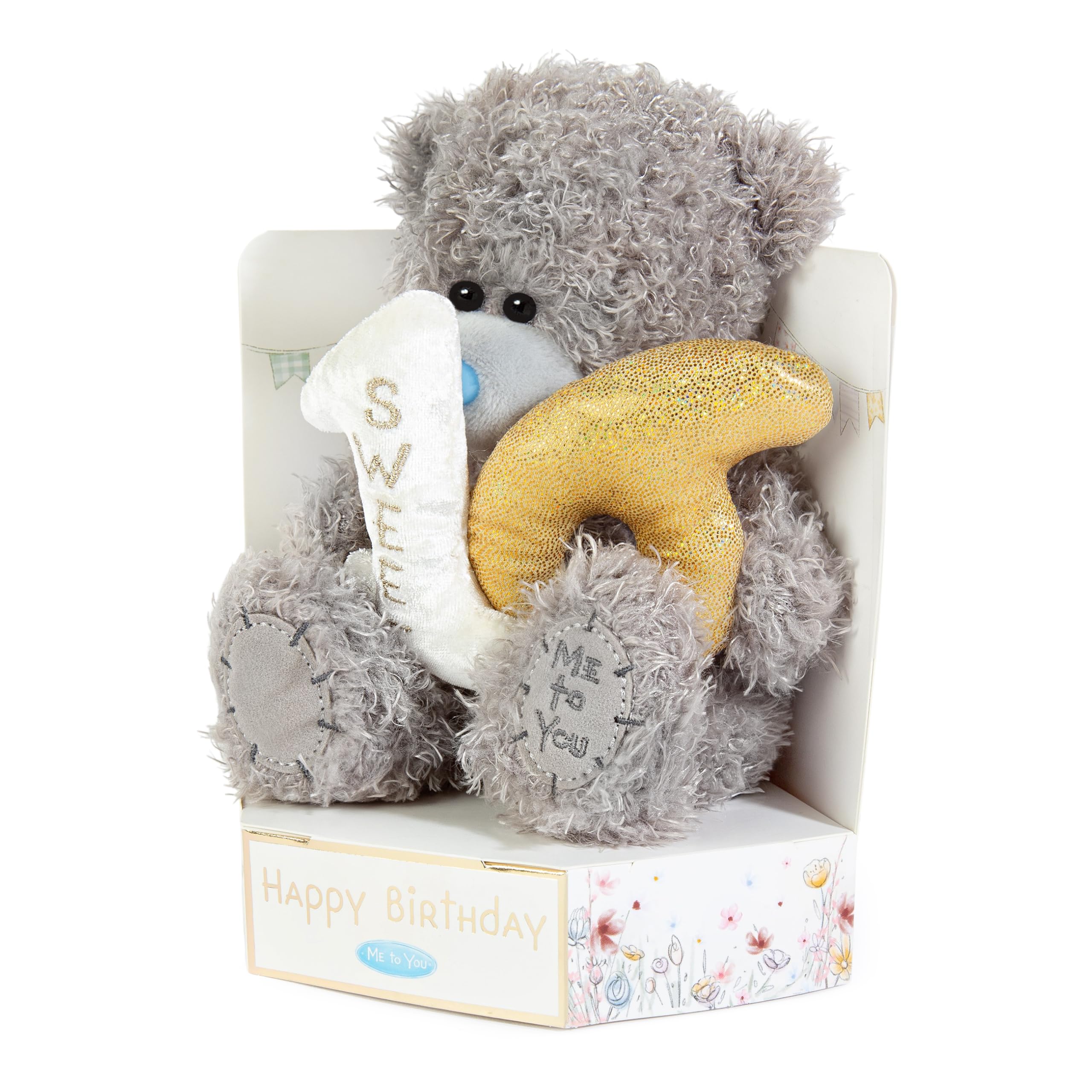 Me to You Tatty Teddy 16th Birthday Plush 15cm-High Bear On Luxury Gift Plinth - Official Collection, Grey — view 2