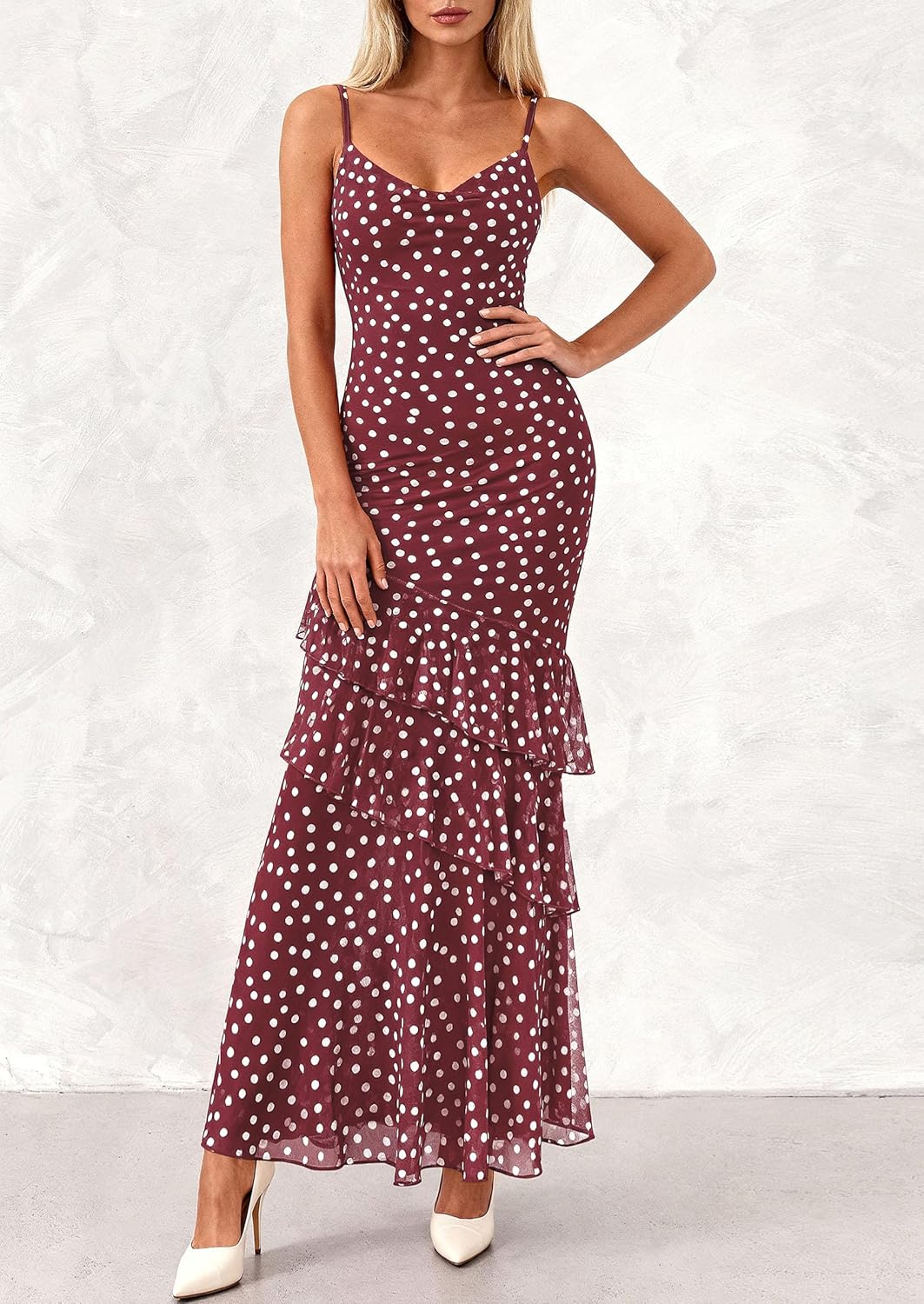 PRETTYGARDEN Maxi Dresses for Women 2026 Summer Tiered Floral Beach Sundress Spaghetti Strap Spring Wedding Guest Long Dress - Image 6