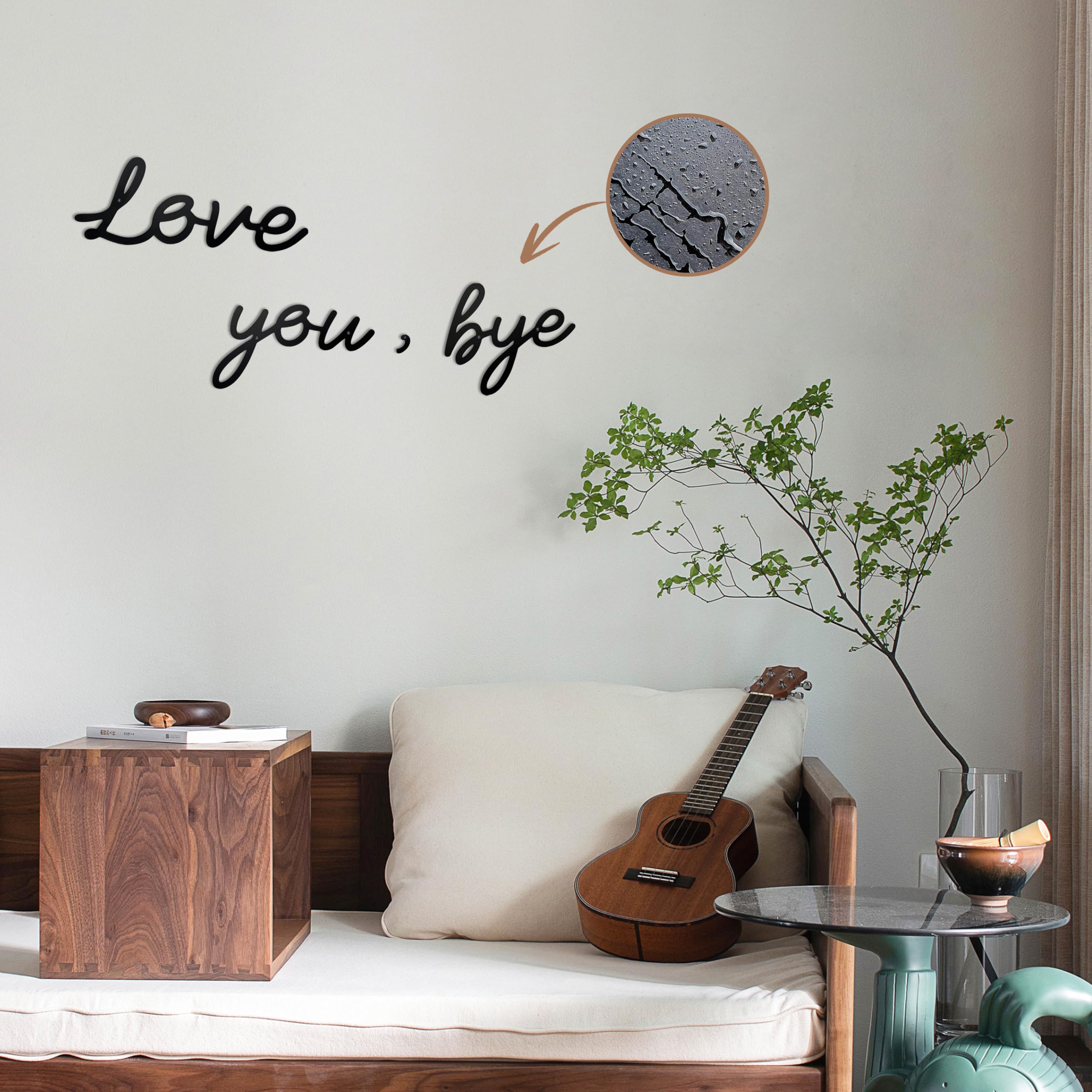 Cartello In Legno 'Love You Bye' Per Porta O Parete – Stile Bohémien – Compensato Di Pioppo 17,8x10,2x1,5 Cm – Regalo Affettuoso