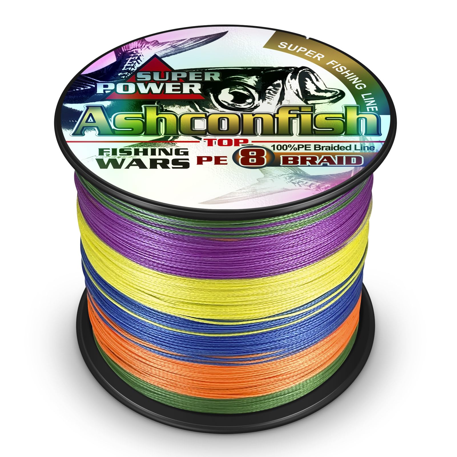 Ashconfish Braided Fishing Line- 8 Strands Super Strong PE Fishing Wire-100M/109Yards-300M/328Yards-500M/547Yards-1000M/1093Yards -6lb 8lb to