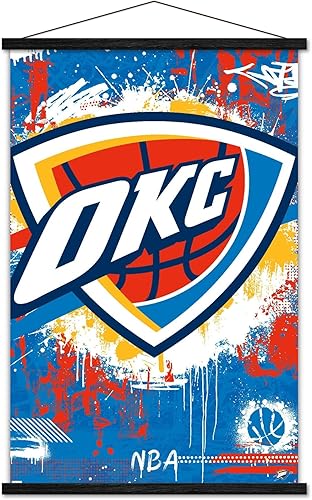 Miniatura 7 de Trends International NBA Oklahoma City Thunder - Póster de pared con logotipo Maximalist 23 con marco magnético