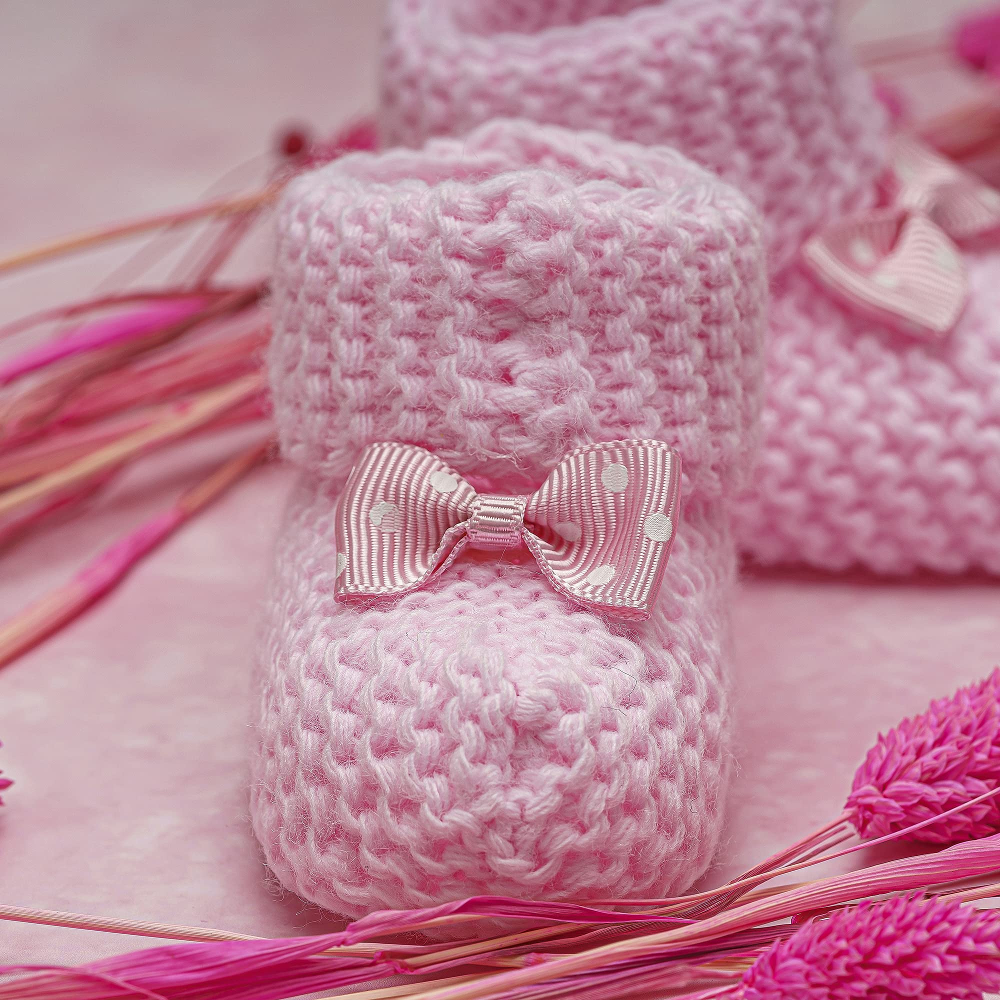 Weiche Babyschuhe gestrickt, Babychucks Unisex Strickschuhe, warme gehäkelte Stricksocken Patik für Neugeborene 0-6M