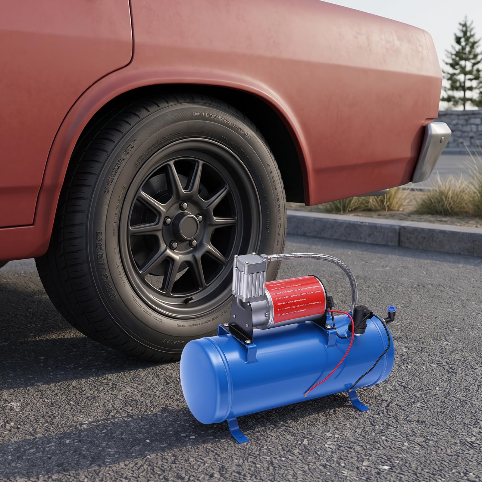 Compressore d'aria da 6 l, 12 V, compressore per pneumatici di auto e moto