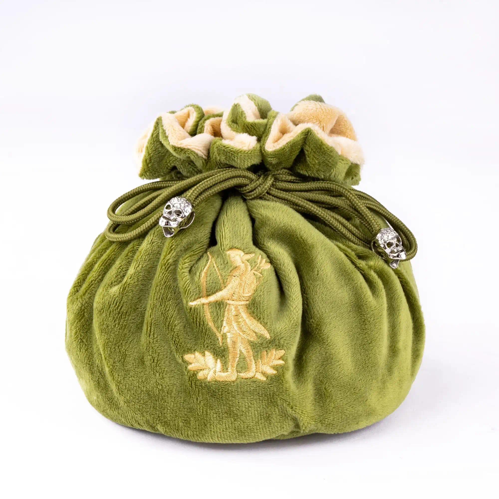 KSNDie Large Dice Bag with Pockets Olive Green Storage Bag with Drawstrings Ranger Pattern for DND RPG Game - Capacity 200+ Polyhedral Dice โ image 1