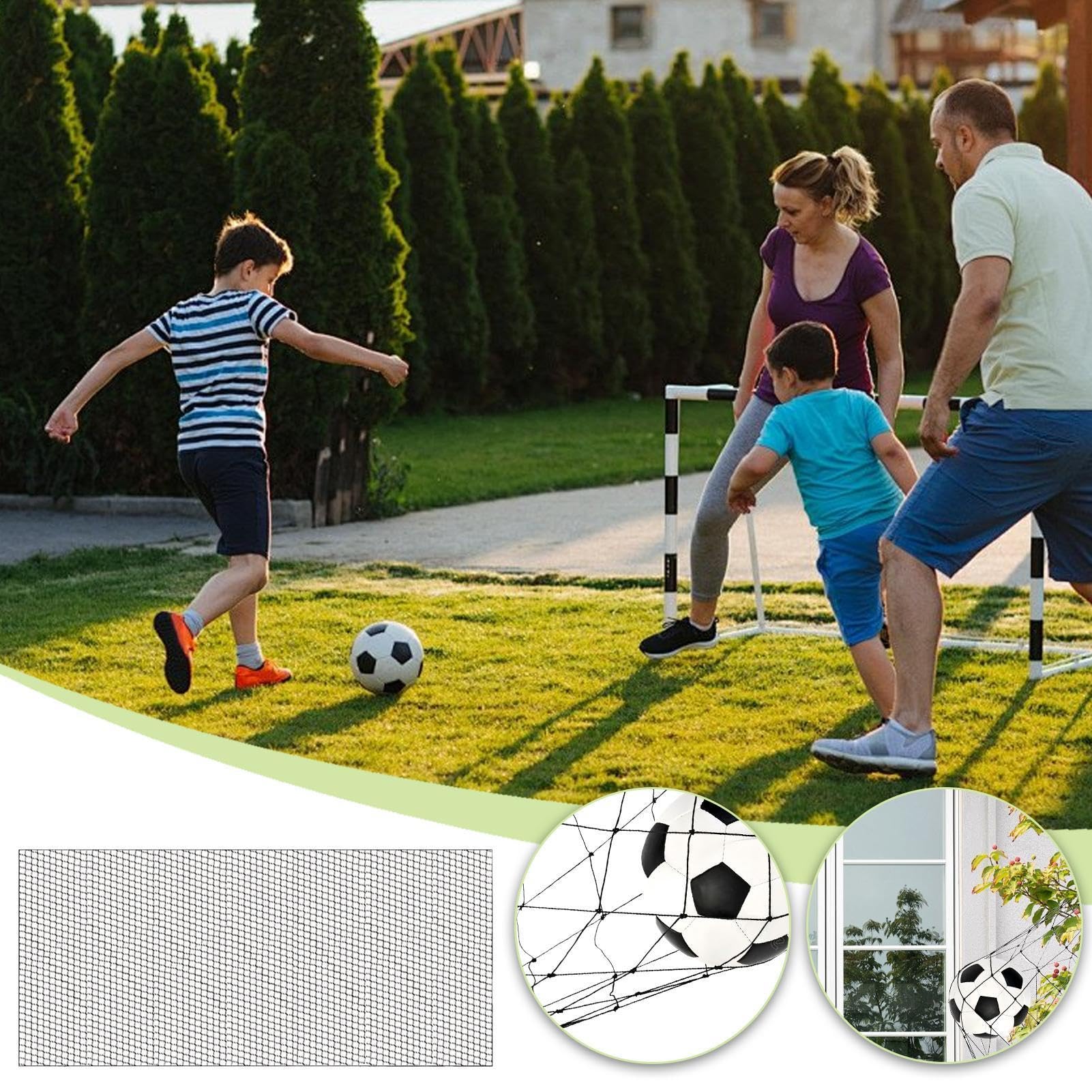 Netz für Gartenbälle, Sportbarriere aus wetterfestem Nylon, für den Hinterhof, für Fußball, Tür, Basketball, Tennis, Volleyball und Football America