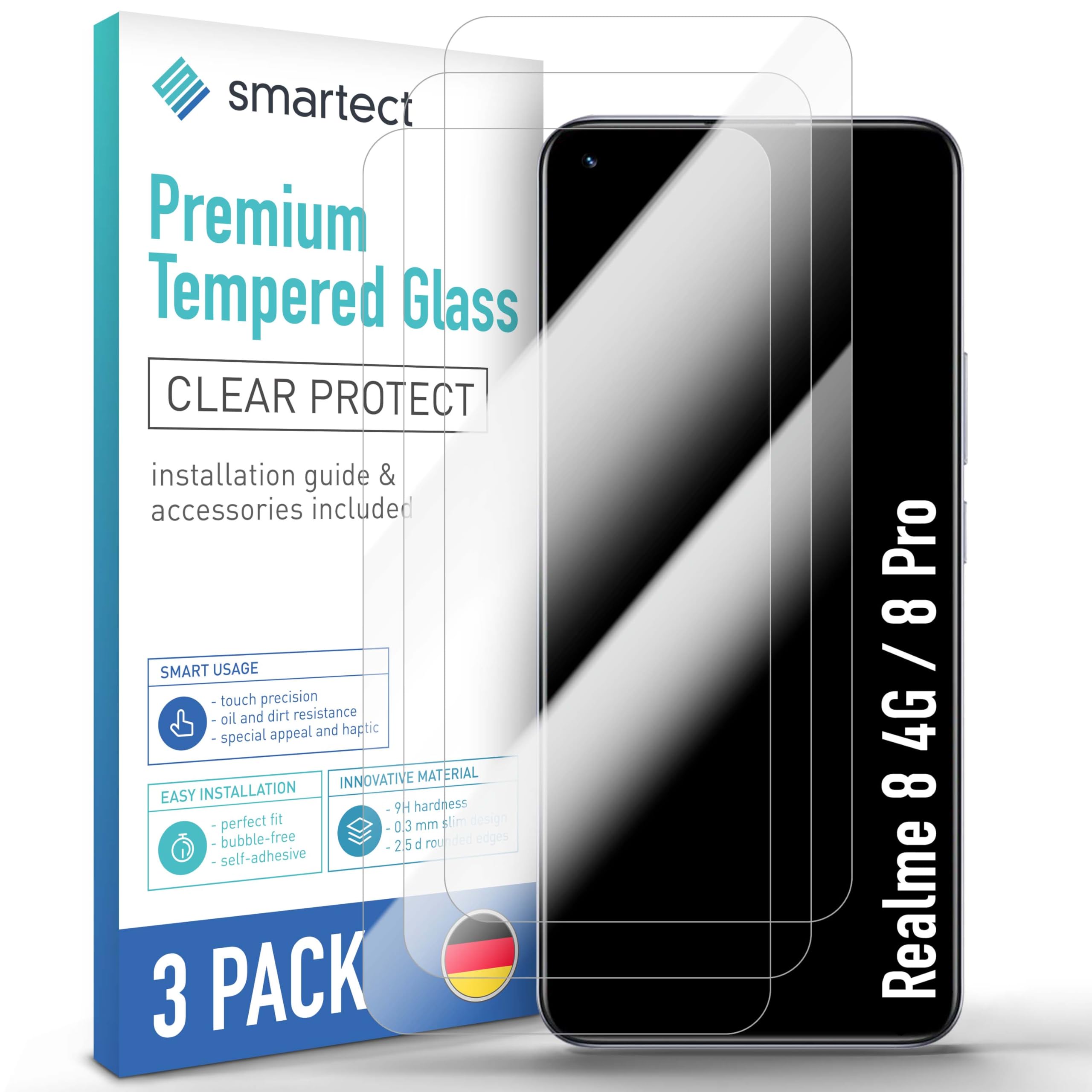 Kit Protection Complet Pour OPPO Realme 8 : Verre Trempé + Coque Antichoc Transparente Ultra Fine