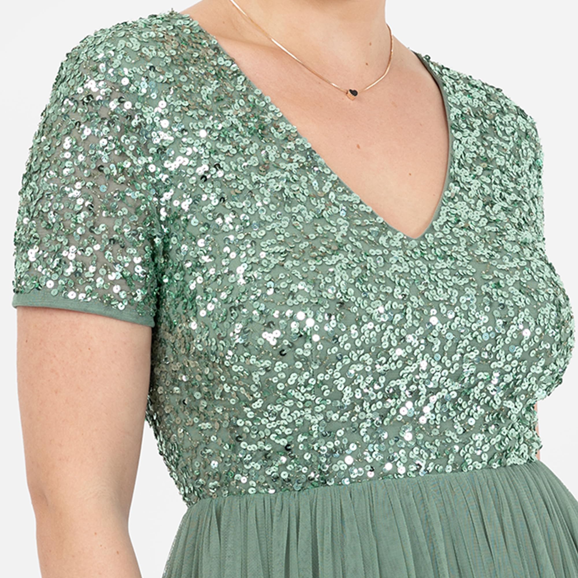 Maya Deluxe Damen-Maxikleid mit V-Ausschnitt – Bild 2