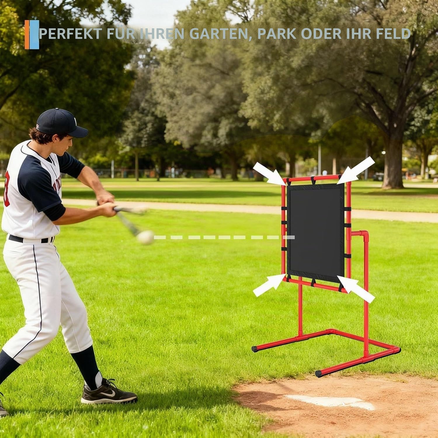 Baseball Strike Zone Target | Kompatibel Mit Plastikballspielen & Blitzball | Langlebiger Stabiler Rahmen + Strapazierfähiger Stoff | Praktisches Baseball-Schlagtrainingsgerät