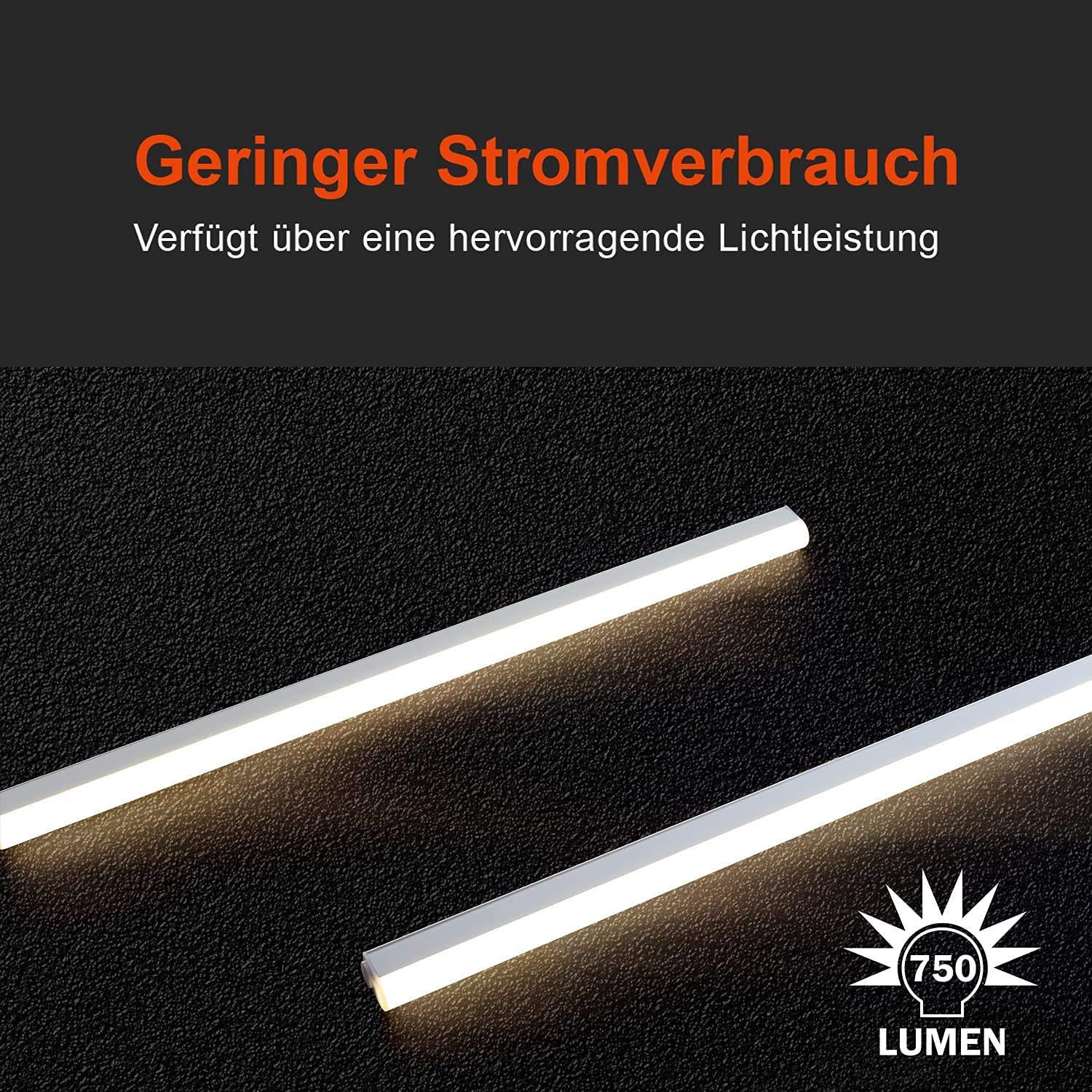 DA LIGHT Luce per armadietti a led 8W 57,5cm 750lm 4000k bianco neutro Luce per armadietti super luminosa per armadietti da cucina Vetrine Estendibile con sistema a innesto (3 pezzi)