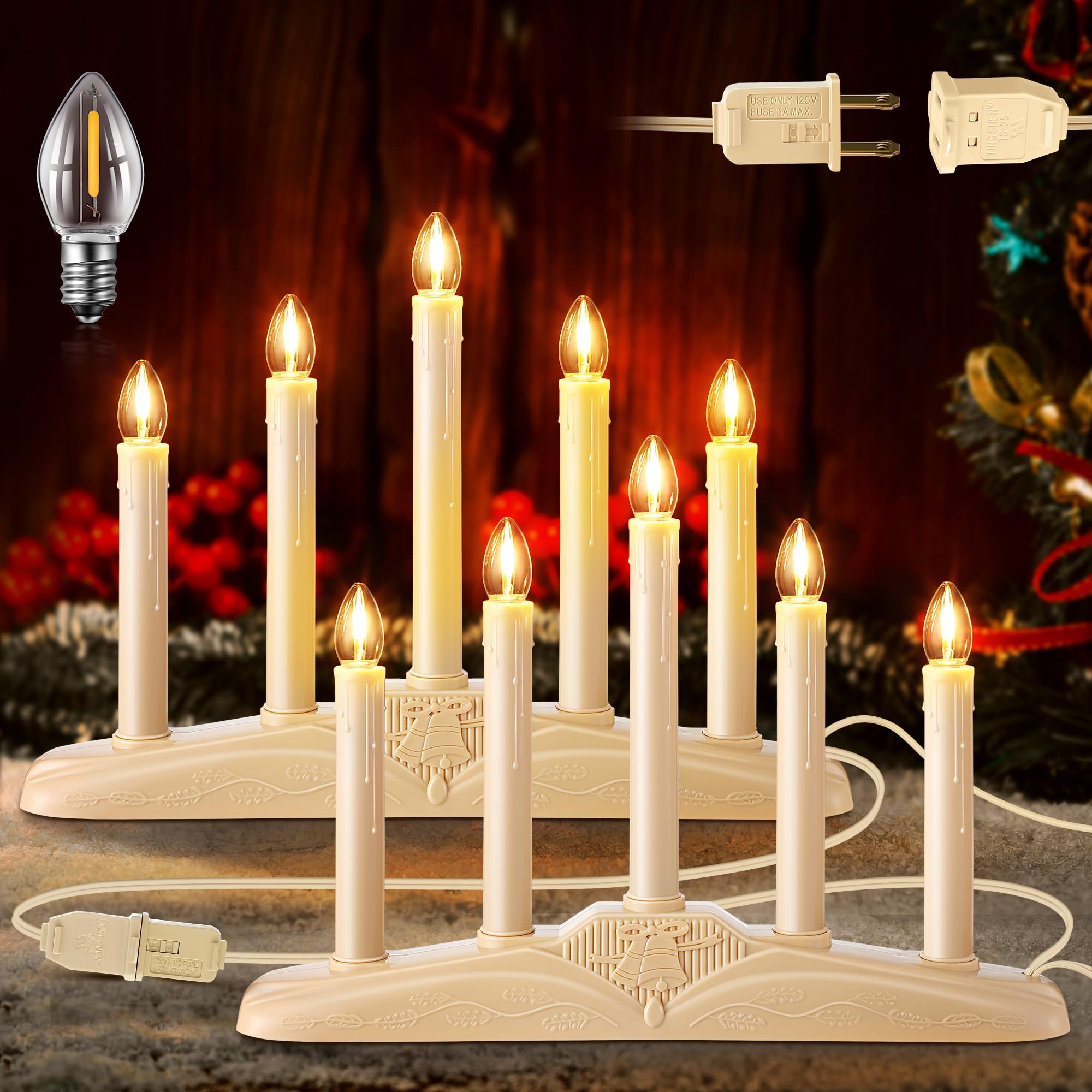 Bougies électriques de Noël Meonum pour illuminer vos fenêtres en fête