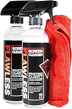 Flawless Screen Cleaner Spray with Microfiber Cleaning Cloth for LCD, LED Displays on Computer, TV, iPad, Tablet, Phone, and More (16oz 2 Pack)