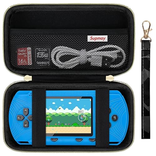 Supmay Hard Carrying Case for RG35XX H Retro Handheld Game Console, Retro Game Travel Storage Holder with Mesh Bag for SD Card, USB Type-C Cable,