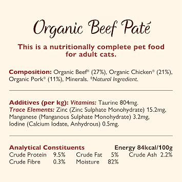 Lily’s Kitchen Organic Smooth Paté, Complete nutrition, Cat Wet Food Multipack (32x85g) Tray for Adult Cats, Grain-Free Recipe with Organic Natural Ingredients and With Freshly Prepared Meat & Offal