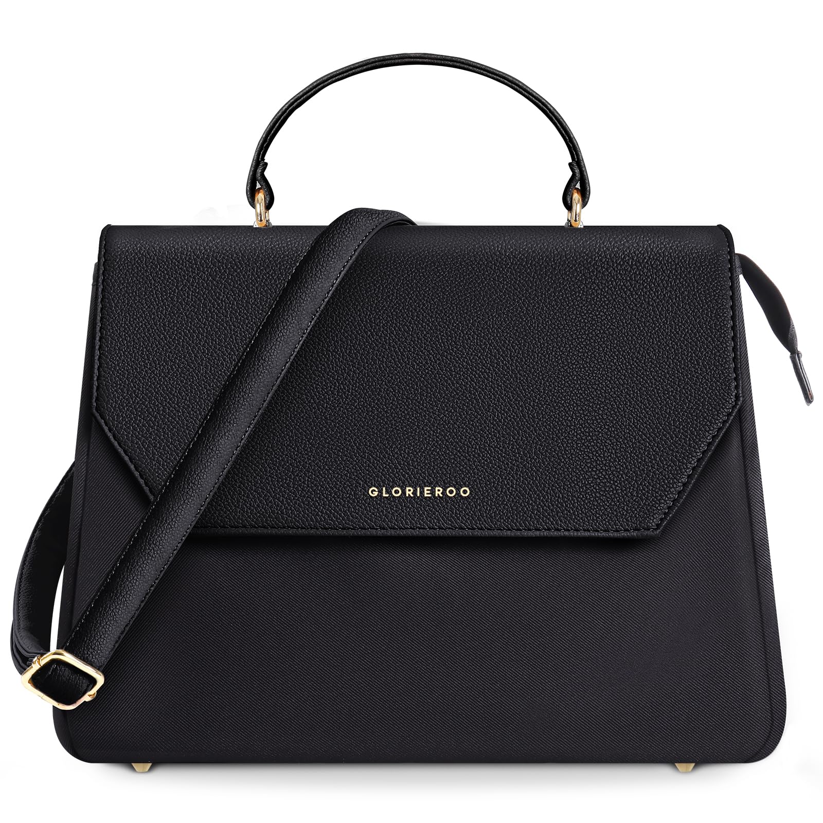 GLORIEROO Lunch Box Tote Women - Fashion Stylish Vegan Leather Insulated Lunch Bag with Removable Strap for Work - Teacher Mothers Day Christmas Gifts