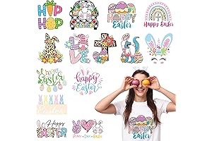 14-Sheet Easter Heat Transfer Vinyl Sticker Bundle for Festive Fabric Designs