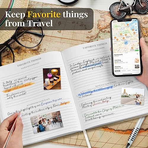 Miniatura 10 de 5 MINUTES A DAY Diario de viaje para mujer, libro de aventura para 20 viajes, diario de viaje para viajeros, planificador de vocaciones, regalos de