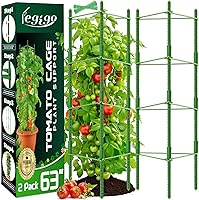 Vista 9 de Legigo Paquete de 2 jaulas de tomate para soporte de plantas de jardín, estacas de jardín de hasta 48 pulgadas, enrejado de tomate para plantas