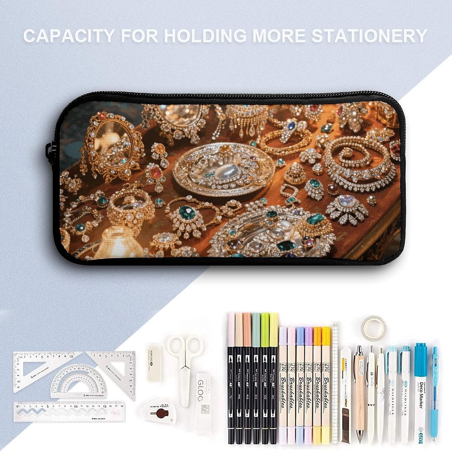 Jewelry Feast Pencil Pouch Large Capacity Pencil Case image 3