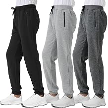 3 Pack Boys Fleece Sweatpants Athletic Soft Jogger Pants with Zipper Pockets Size 4-20 No Pilling,No Fade