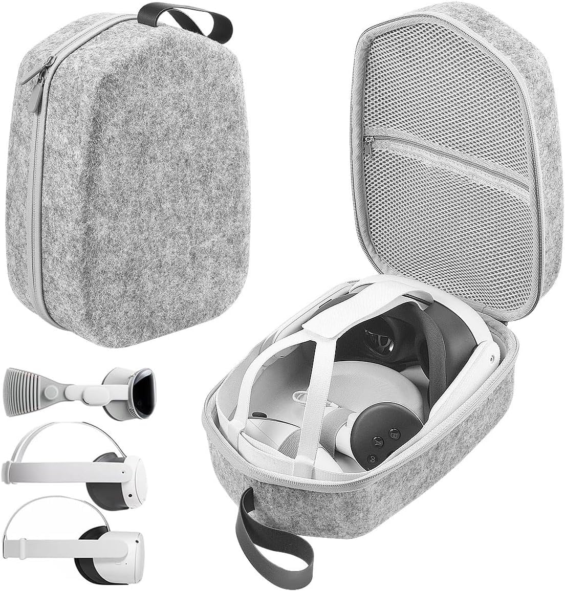 for Meta Quest 3 Case, Hard Carrying Case for Meta Quest 2 Or 3, Vision Pro, VR Headset Controllers, All in One Travel Case Storage Bag for VR Gaming Headset Controller and Accessories (Grey)