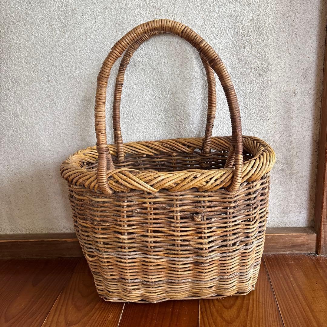 昭和あけびカゴ　アンティークショップ購入　バスケット カゴバッグ Amazon.co.jp: あけびカゴ アンティークショップ バスケット カゴ