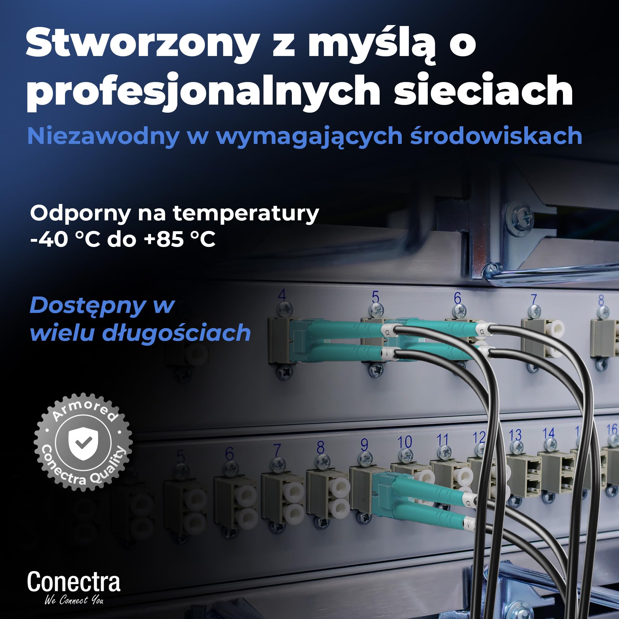 40m Pancerny Kabel Światłowodowy OM3 Duplex Breakout LC/UPC, Patchcord Wielomodowy 50/125, LSZH Wewnętrzny/Zewnętrzny, Przedłużacz Światłowodowy Wzmocniony Patch Sieć ⌀3mm Czarny
