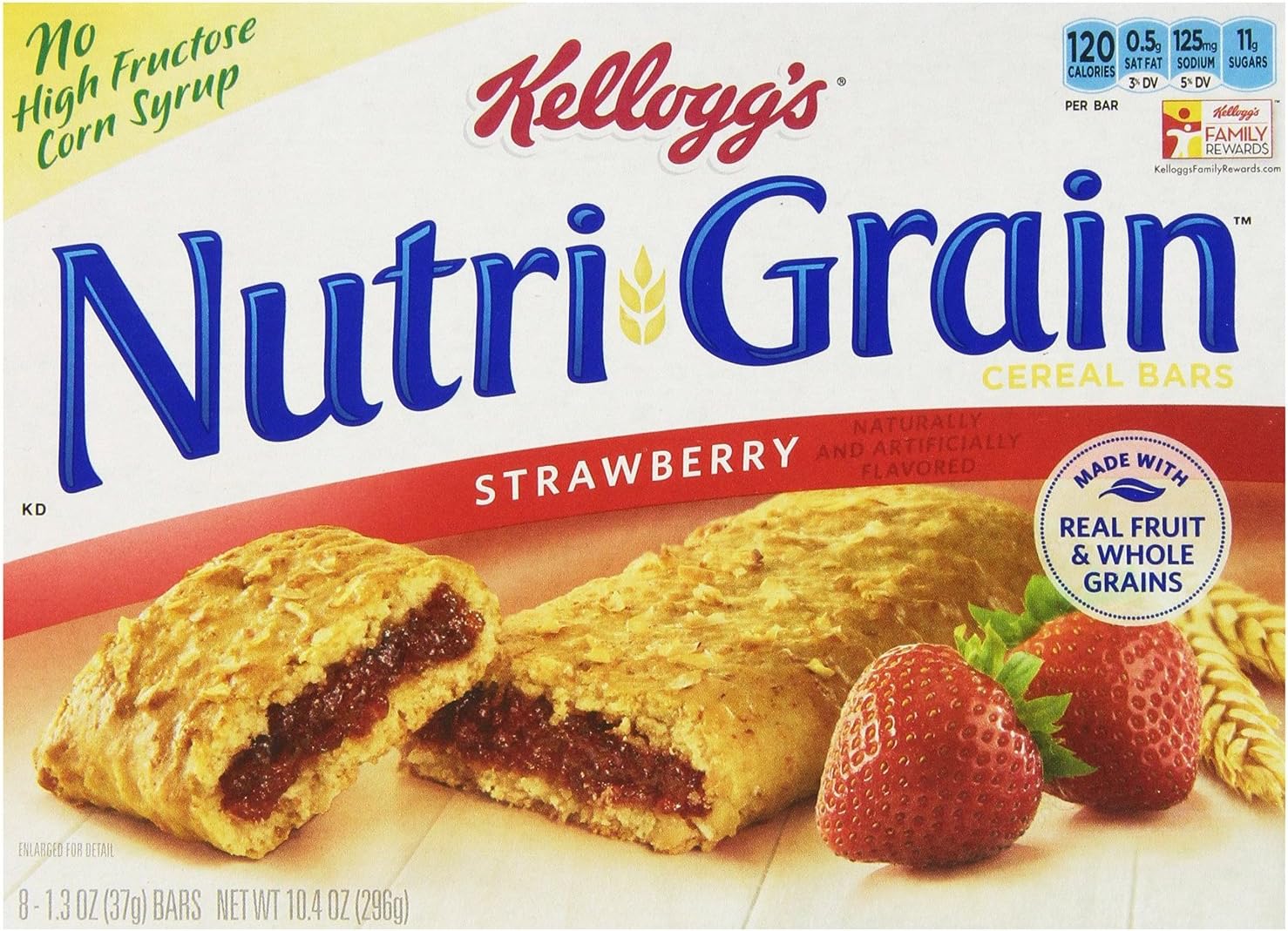 Kellogg's Nutri-Grain Cereal Bars (Strawberry, 8-Count Bars, 10.4 oz, Pack of 6)