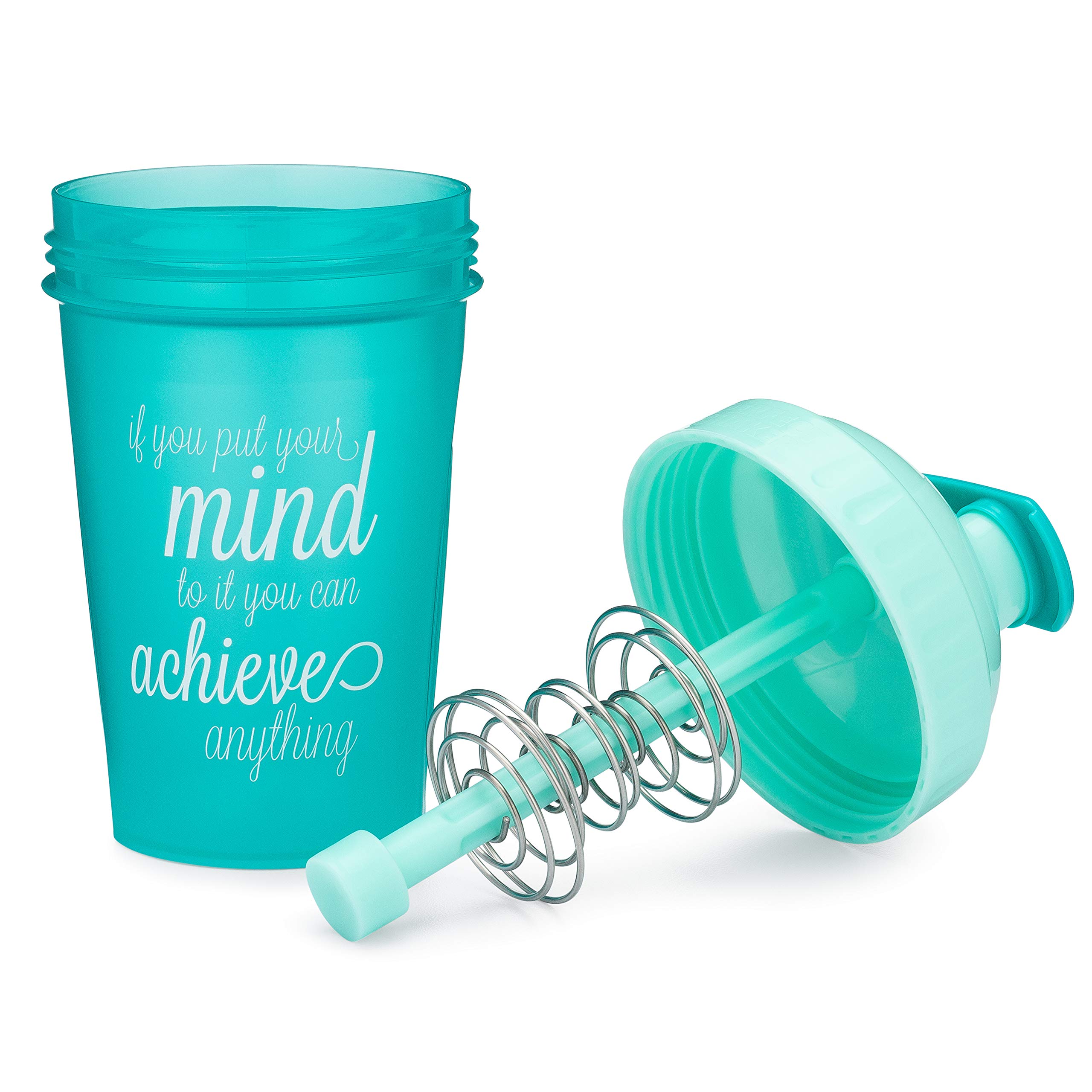GOMOYO 590 ml Shaker-Flasche mit Action-Ruten-Mixer | Shakerbecher mit motivierenden Zitaten | Protein-Shaker-Flasche ist BPA-frei und spülmaschinenfest | Dreierpack – Achieve, Be You, Mind Over