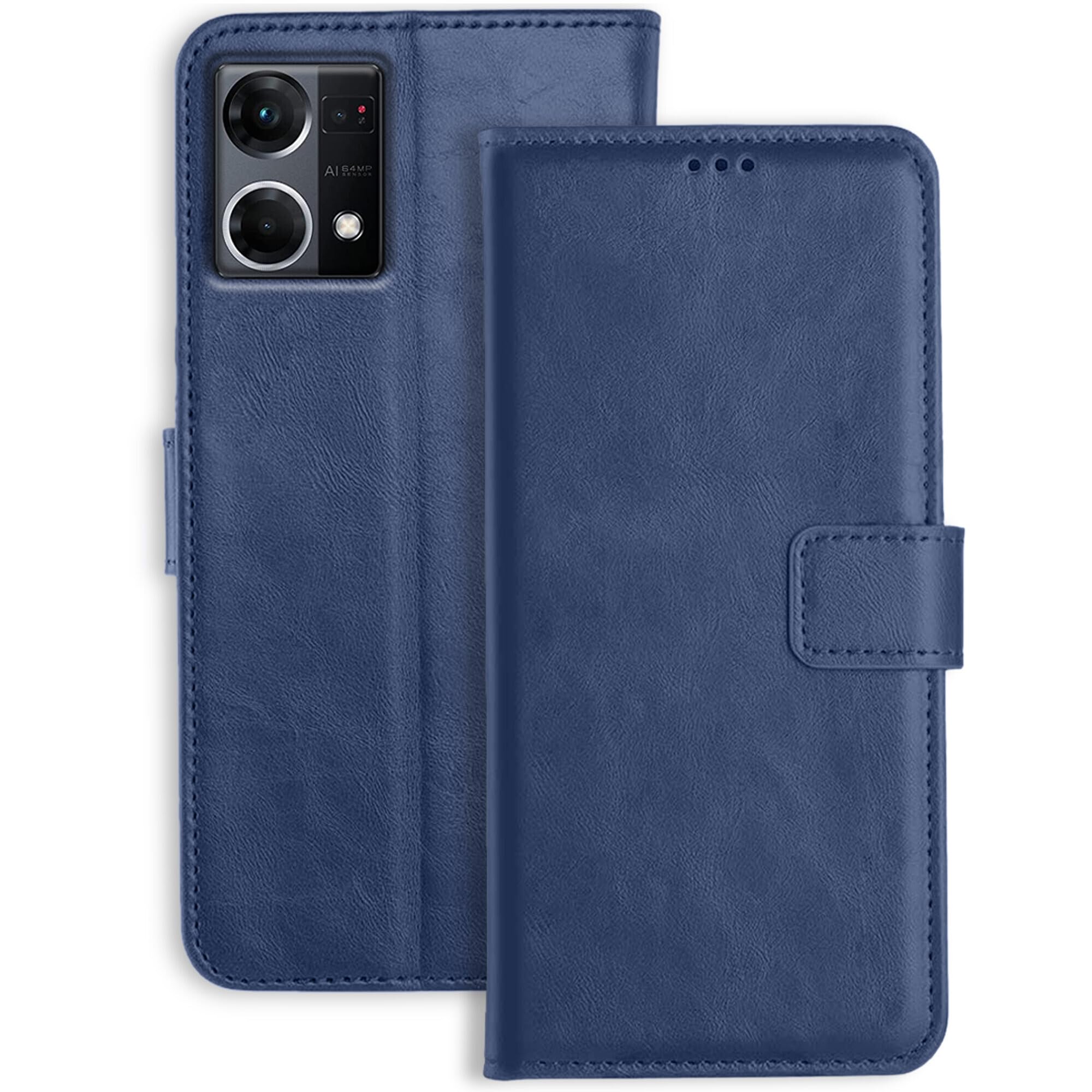 Accesorios Oppo F21 Pro 4G Flip Cover | Leather Finish | Inside Pockets & Stand | Shockproof Wallet Style Magnetic Closure Back Cover Case for Oppo F21 Pro 4G (Blue) (B0B2WRM3KM) Amazon Price History, Amazon Price Tracker