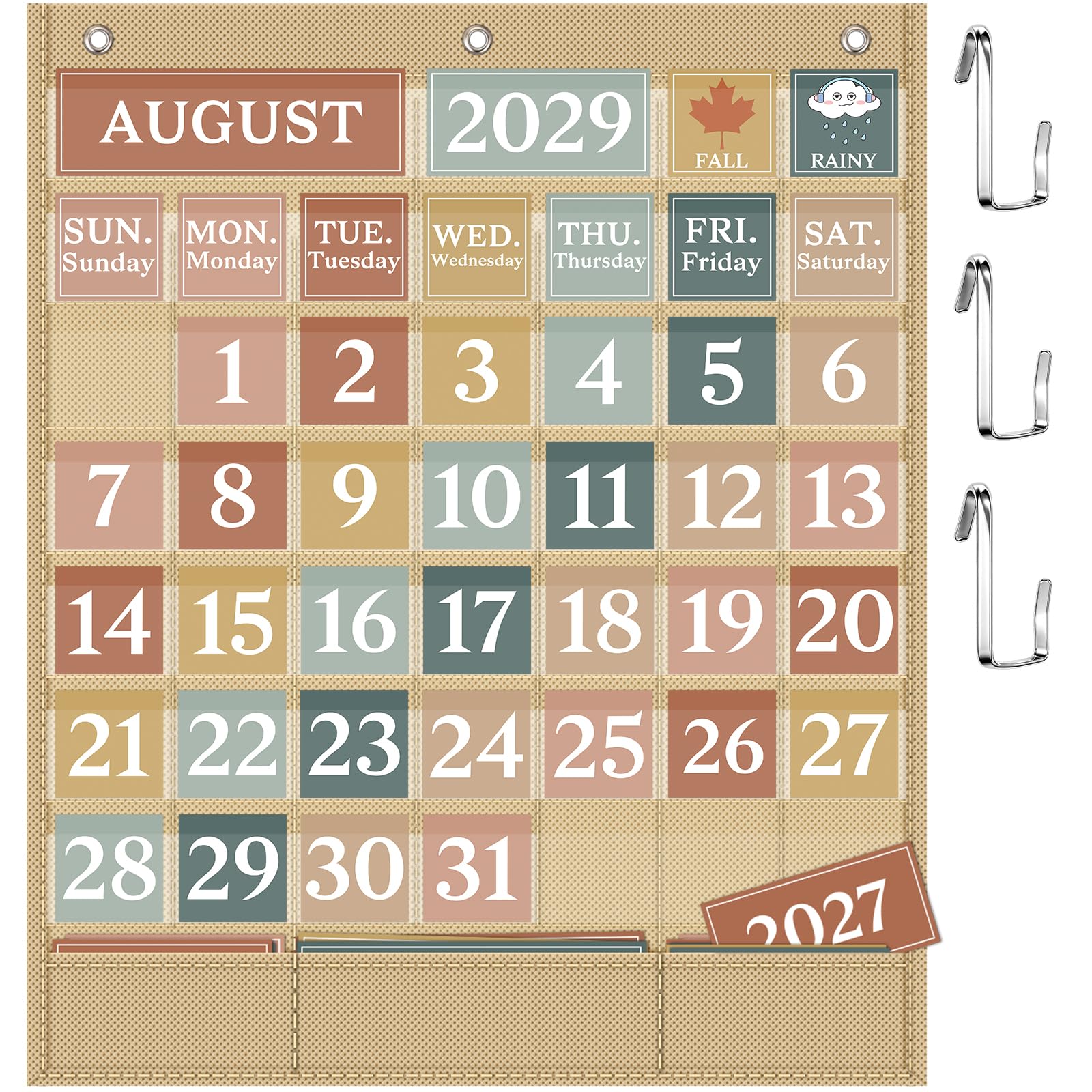 Boho Klassenzimmer Kalender Pocket Chart Set 118 Karten