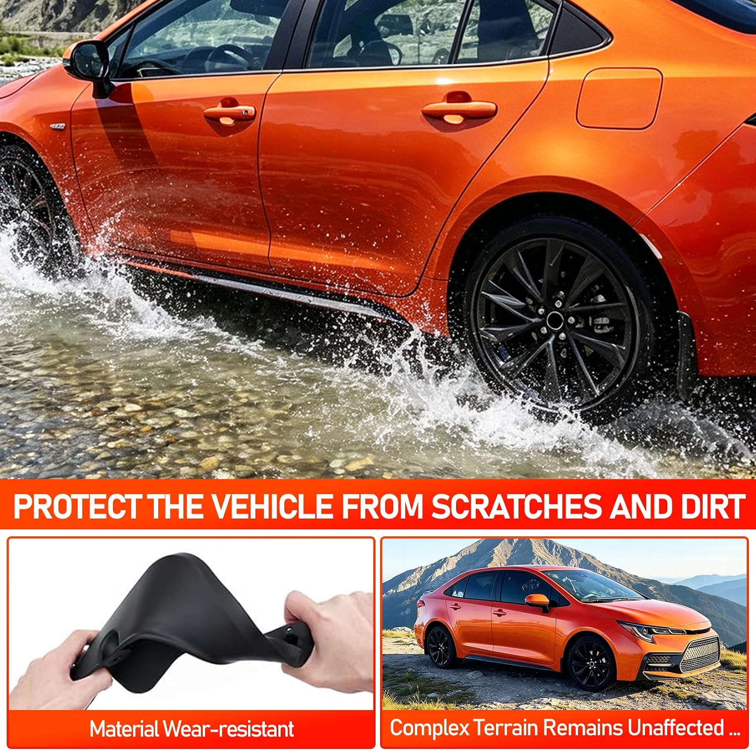 Mud Flaps Splash Guards for 2020-2025 Toyota Corolla Sedan,Front & Rear 4-Piece Set Mudguard for Corolla Sedan SE/LE Models,No Drilling Required Heavy-Duty Mudguard Fender Kit