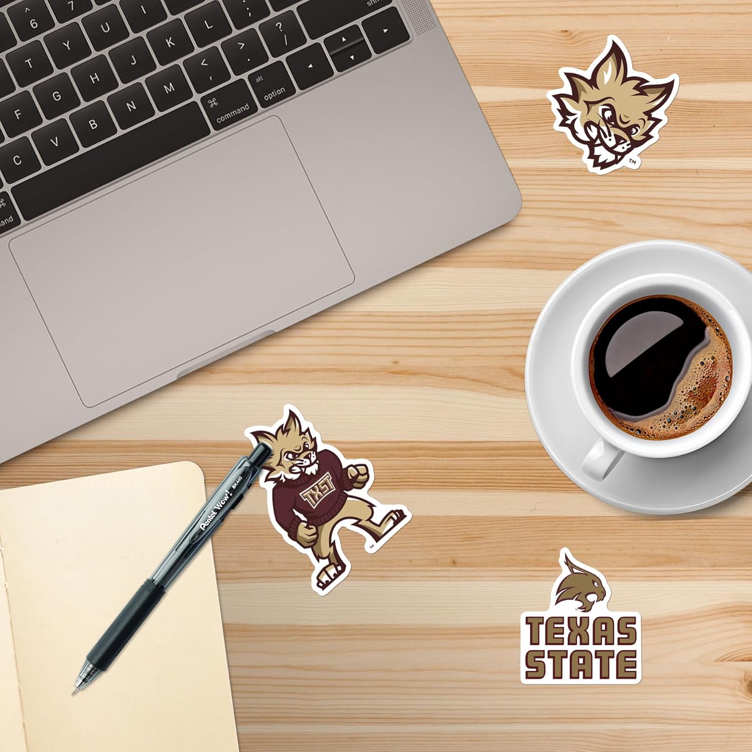 Texas State University Secondary Logo Mascot 50ct Vinyl Sticker Pack – Large Waterproof Bobcats Mascot & Texas State Wordmark Decals for Laptops, Water Bottles, Tablets, Scrapbooks, Vehicles & More - Image 5