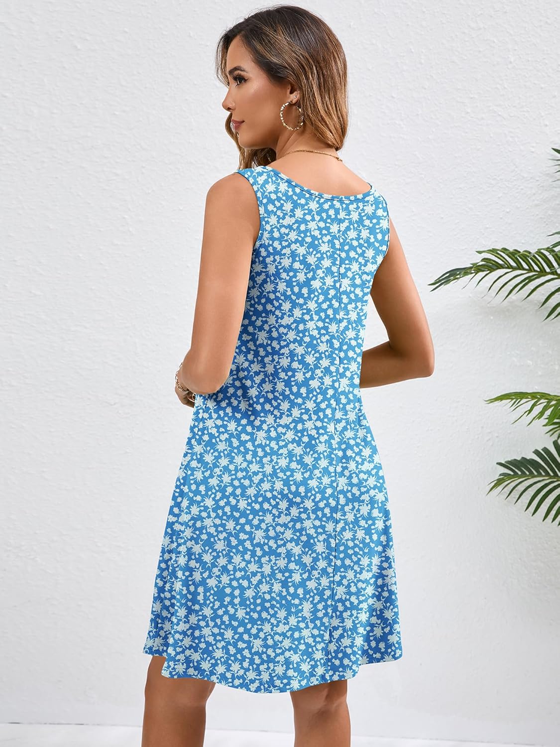 KORSIS Summer Dress for Women Casual T Shirt Tank Dresses Sleeveless Swing Flowy Ladies Beach Vacation Sundress with Pocket - Image 5