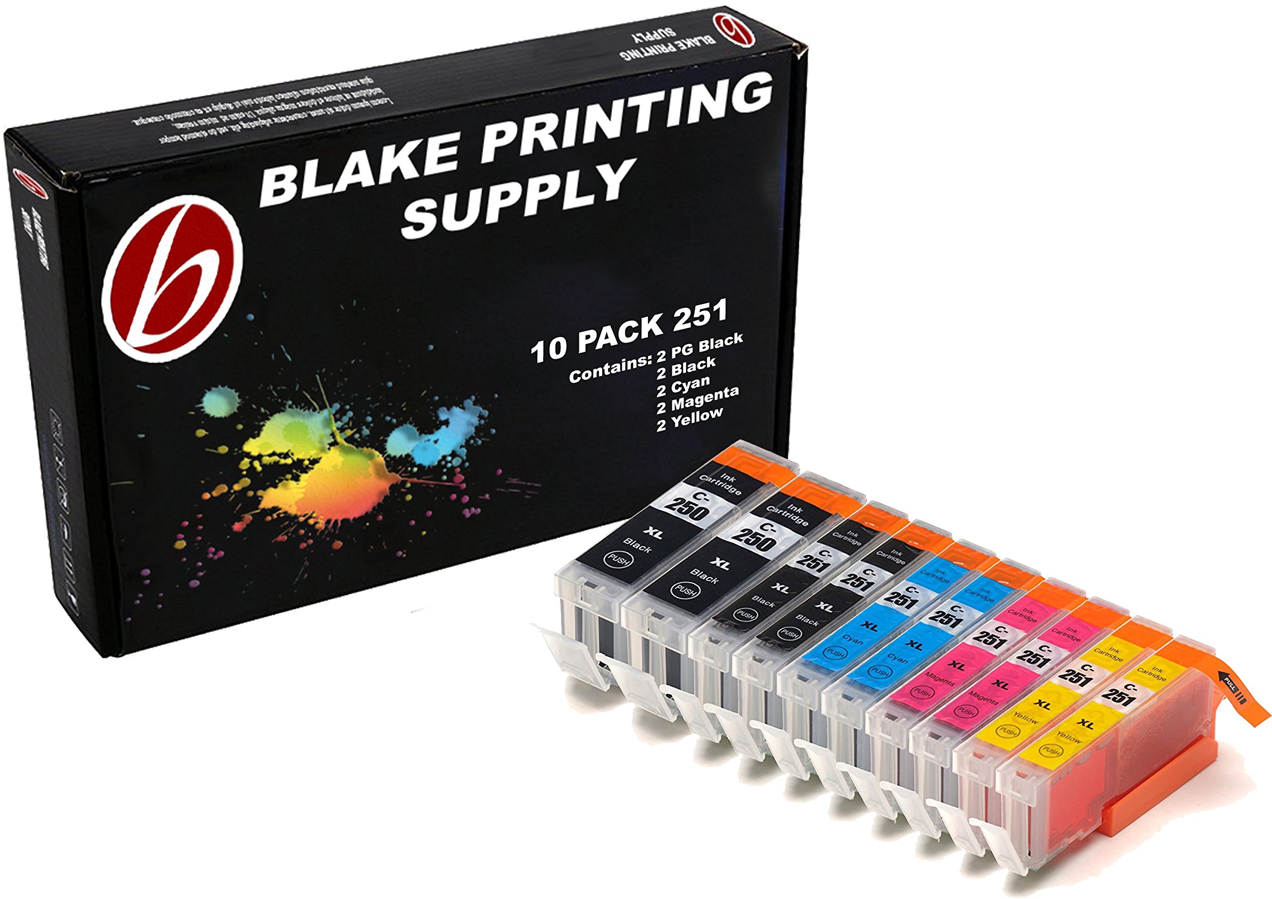 Blake Printing Supply 10 Pack Compatible Ink Cartridges for iP7220, iX6820, MG5420, MG5422, MG5520, MG5522, MG5620, MG6420, MG6620, MX722, MX922