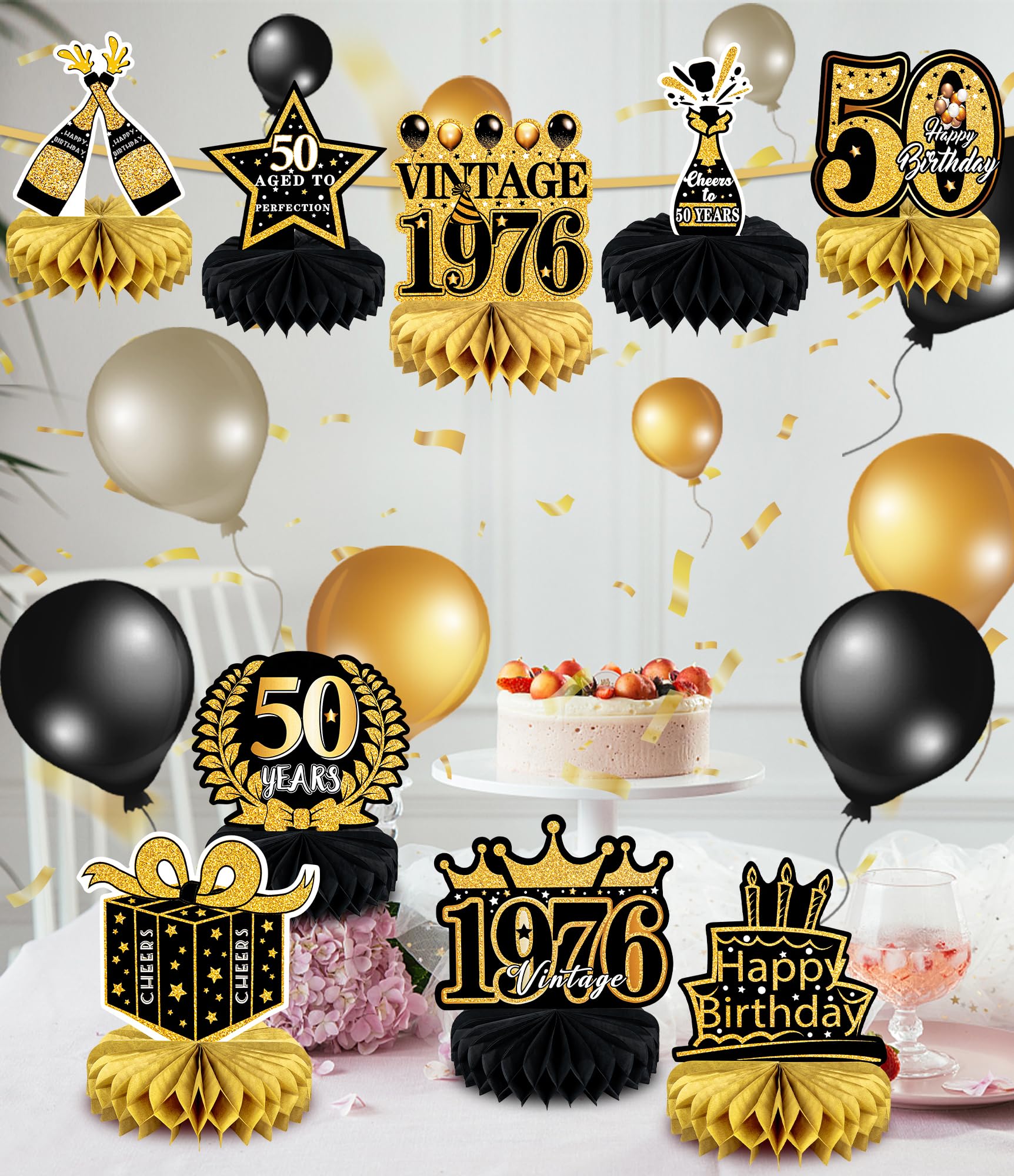 50th Birthday Decorations - 9 Piece Set -4 50th Birthday Decorations - 9 Piece Set -4