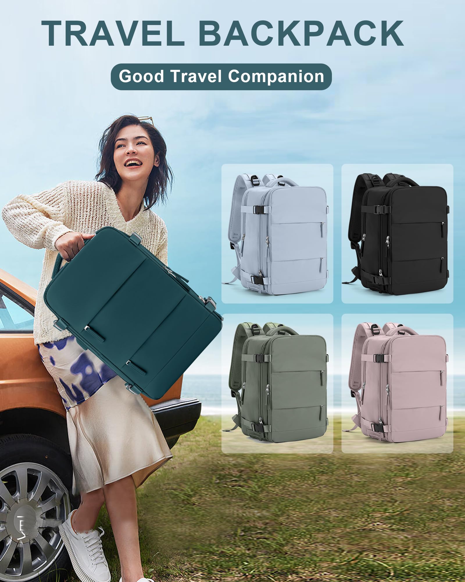 BJLFS Borse da Cabina per Ryanair 40x20x25 Bagaglio a Mano Zaino da viaggio aere,Zaino Easyjet 45x36x20,Zaino Casual per laptop da 14 pollici per scuola