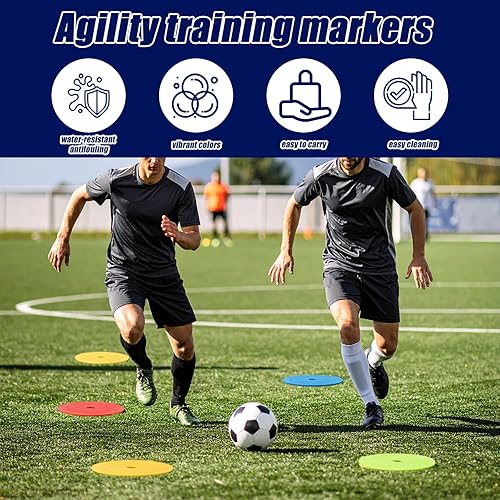 Miniatura 3 de 50 Pcs 6 inch Flat Cones Spot Markers Non-Skid Floor Hole Soccer Cones Field Court Spot Markers Flat Discs Soccer Training Equipment for Football