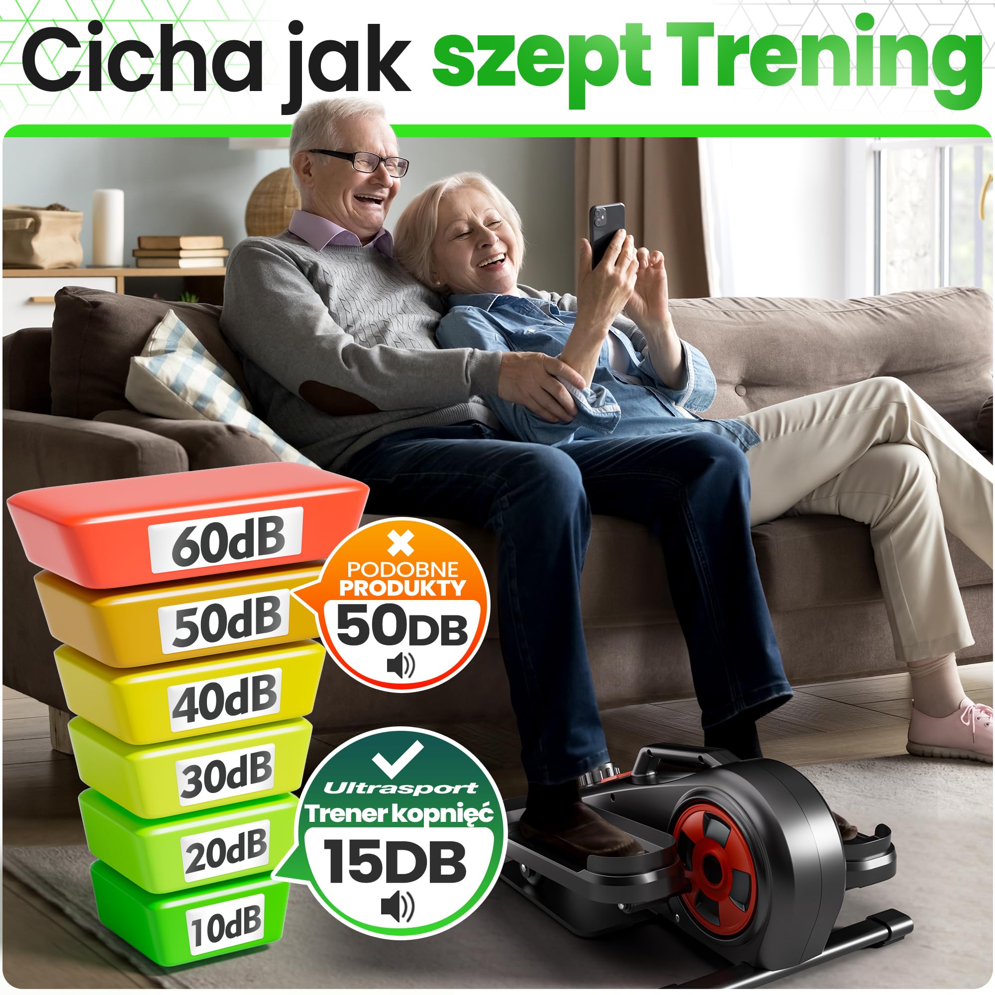 Ultrasport Stepper do domu: Antypoślizgowy, z wyświetlaczem LCD i 8 stopniami, stepper fitness do 100 kg, czarny/czerwony