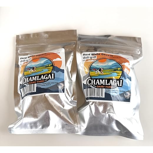 Chamlagai Dairy Farm Hard White Cheese, Traditional Chhurpi, 2.8 oz 2 pack