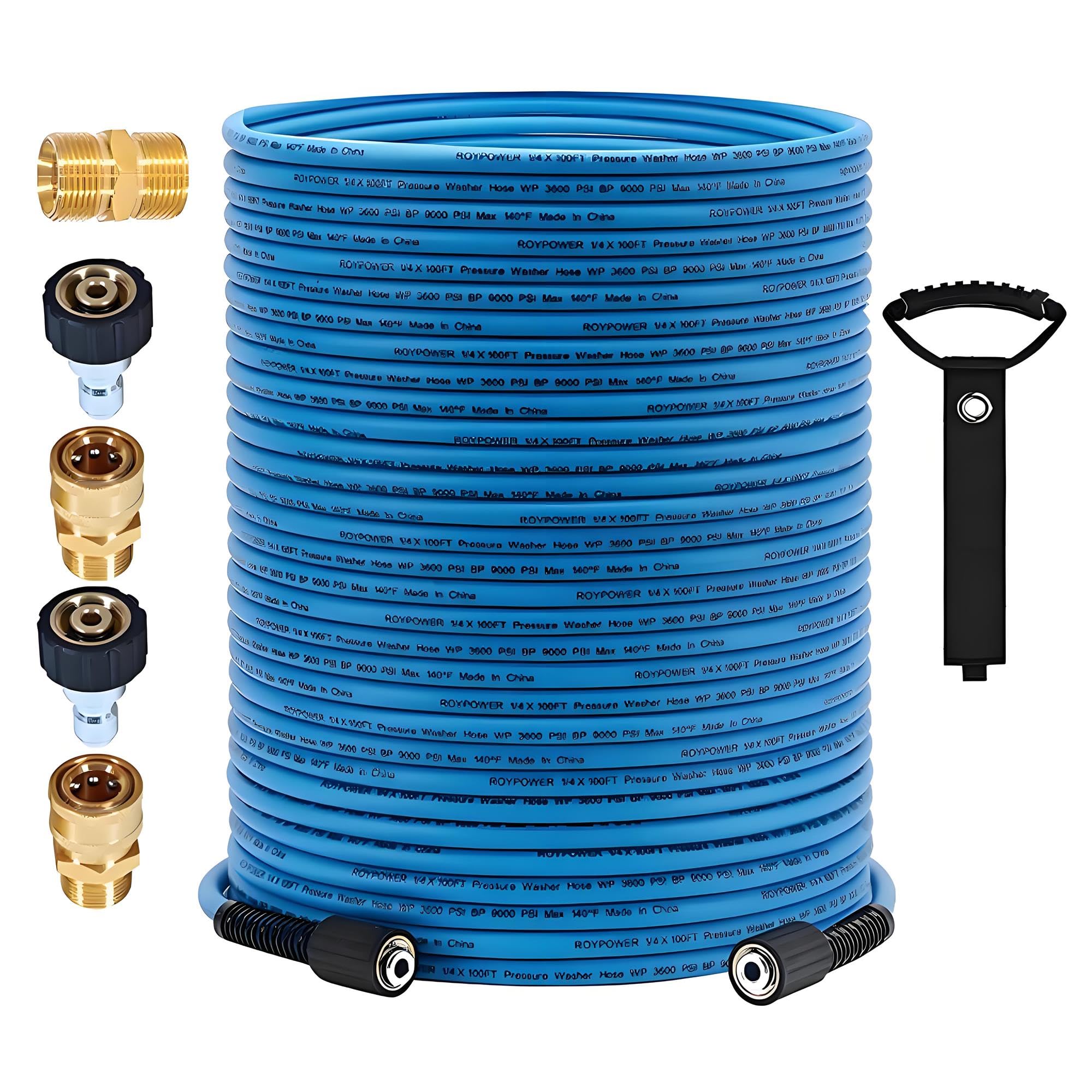 GENERIC Super Flexible Pressure Washer Hose - Car Wash Water Cleaning Hose, Kink Resistant Power Washer Hose with M22 3/8