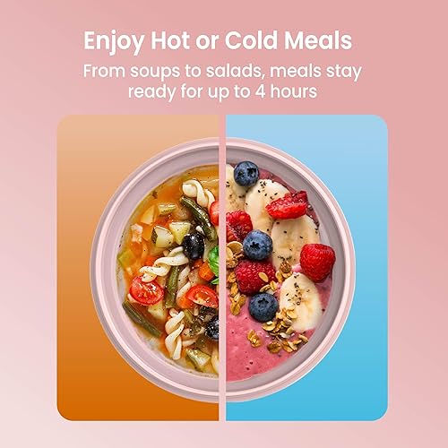 Vista 4 de Bentgo Tazón - Tazón Aislado Resistente a Fugas con Compartimento para Aperitivos, Utensilios Plegables y Diseño Mejorado de Agarre Fácil