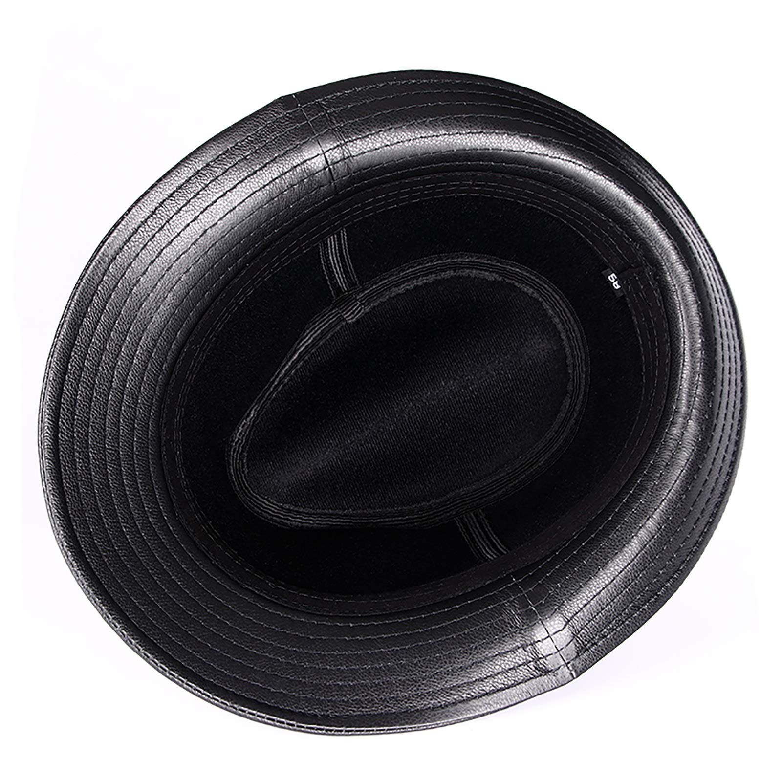 Sombreros de invierno, Cowhide Jazz Cap Hombres Cuero genuino Sombrero Top Sombrero Gente Hat Moda Respirable 56-59cm
