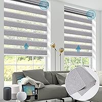 Vista 14 de SmartWings Persianas motorizadas de cebra, compatibles con HomeKit, Alexa, SmartThings, Google, persianas transparentes con control remoto, 50%
