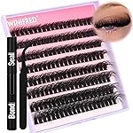 Eyelash Extension Kit Thick Cluster Lashes Mink 18MM CC Curvature Individual Lashes Kit DIY Lash Extension 80D Lashes Clusters with Lash Bond and Seal Lash Tweezers by Winifred